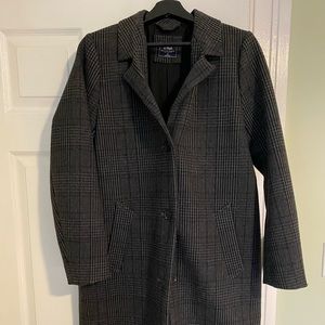 Abercrombie & Fitch Gray Plaid Pea Coat
